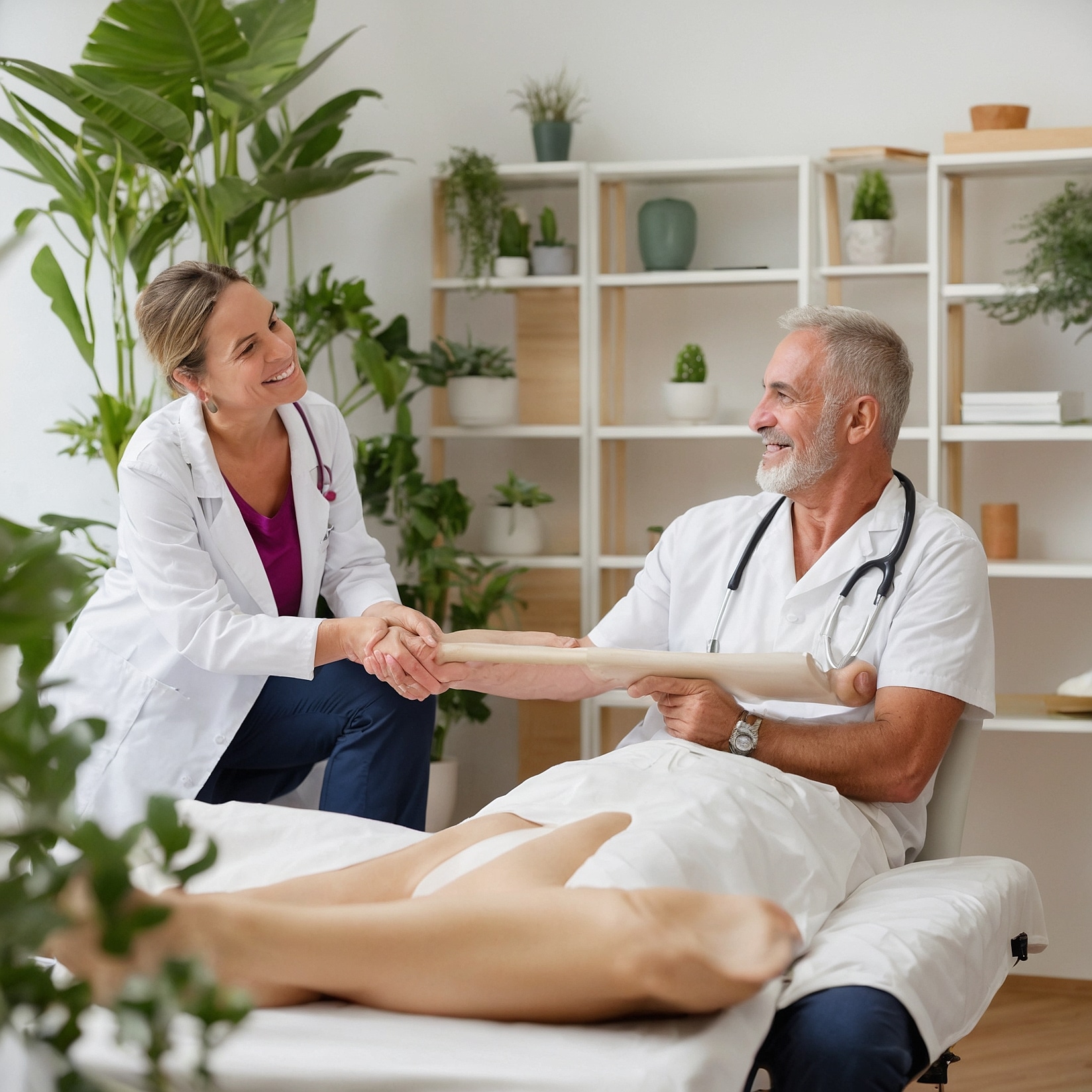 Profesional de fisioterapia geriátrica